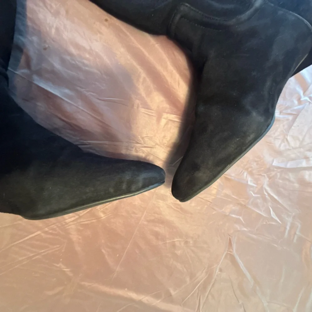Tory Burch Irene Black Suede Leather Riding Boots Size 5 MSRP $495